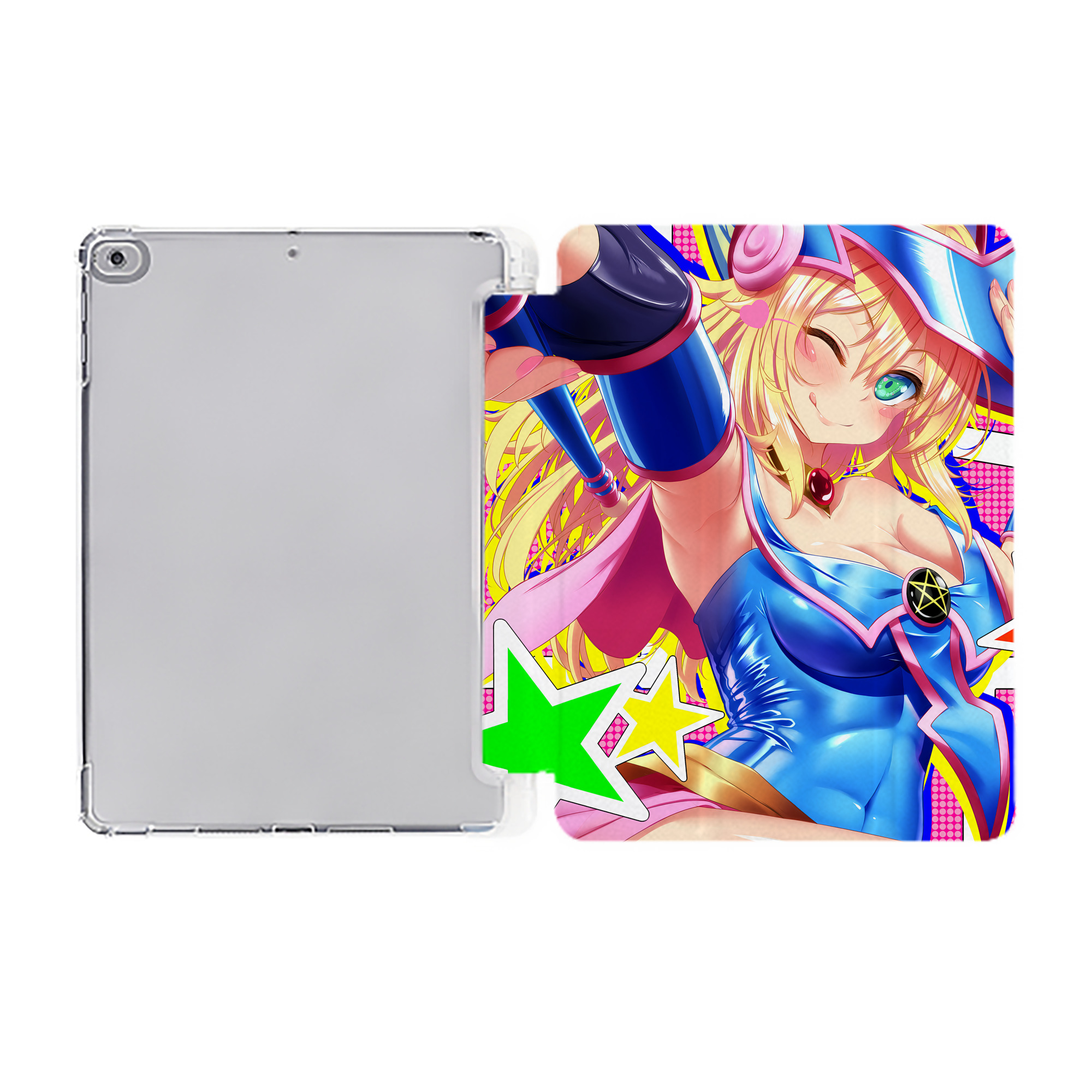 （画像用） 遊☆戯☆王 Yu-Gi-Oh! IPad ケース ペン収納付き 三つ折りスタンド PUレザー×シリコン 対応機種9.5/10.5/10.9インチ